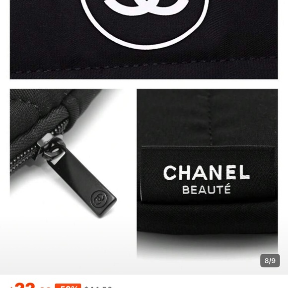 NWT CHANEL Black Quilted Laptop Makeup Bag Pouch - Picture 3 of 5